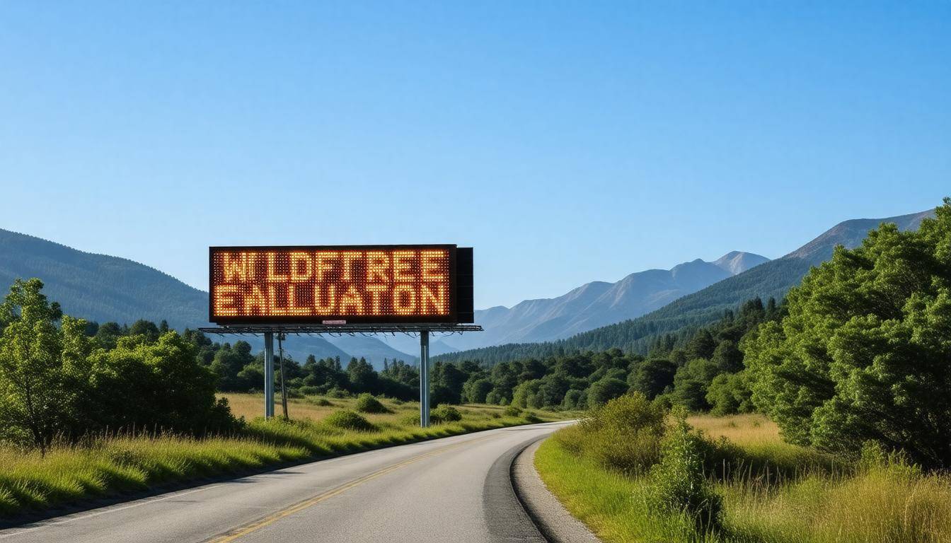 Digital evacuation warning sign