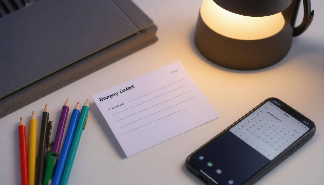Emergency contact card setup