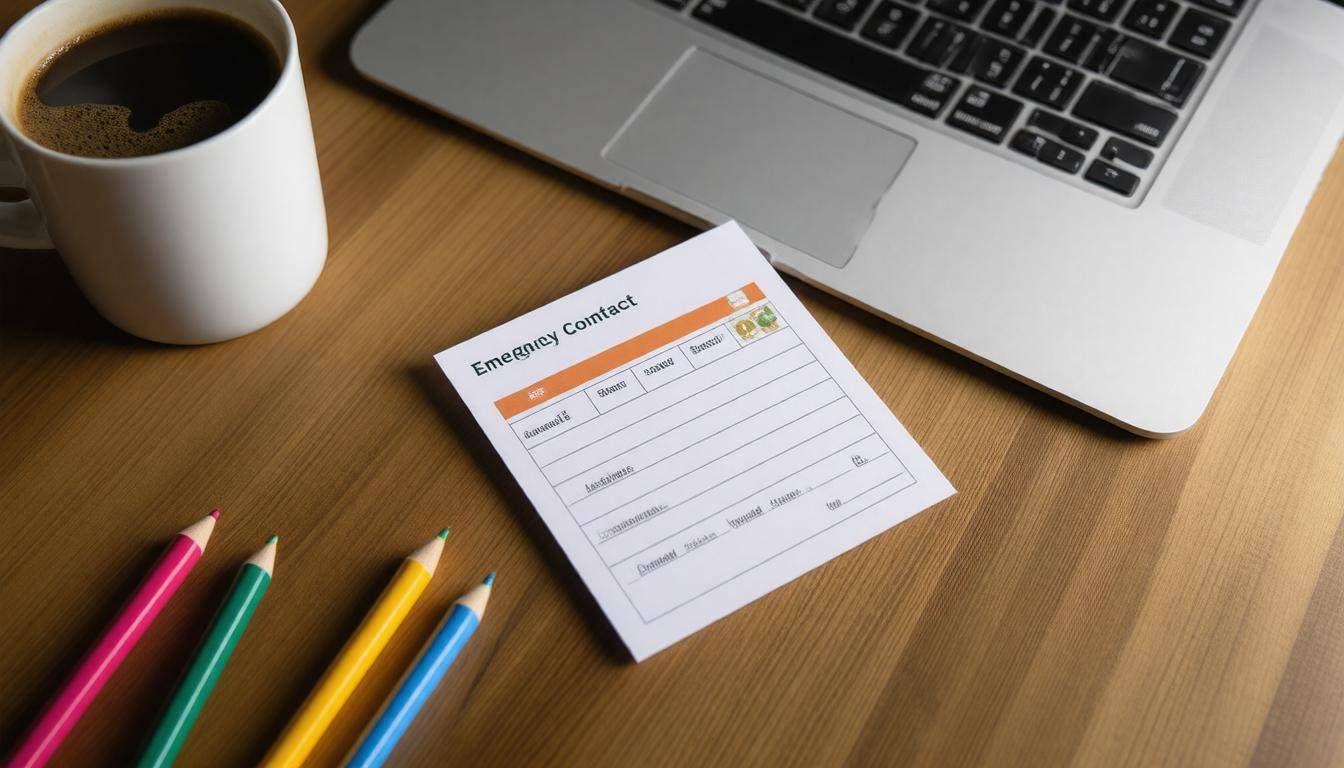 Emergency contact card template
