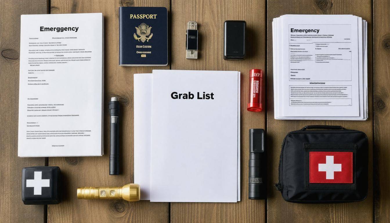 Emergency documents displayed