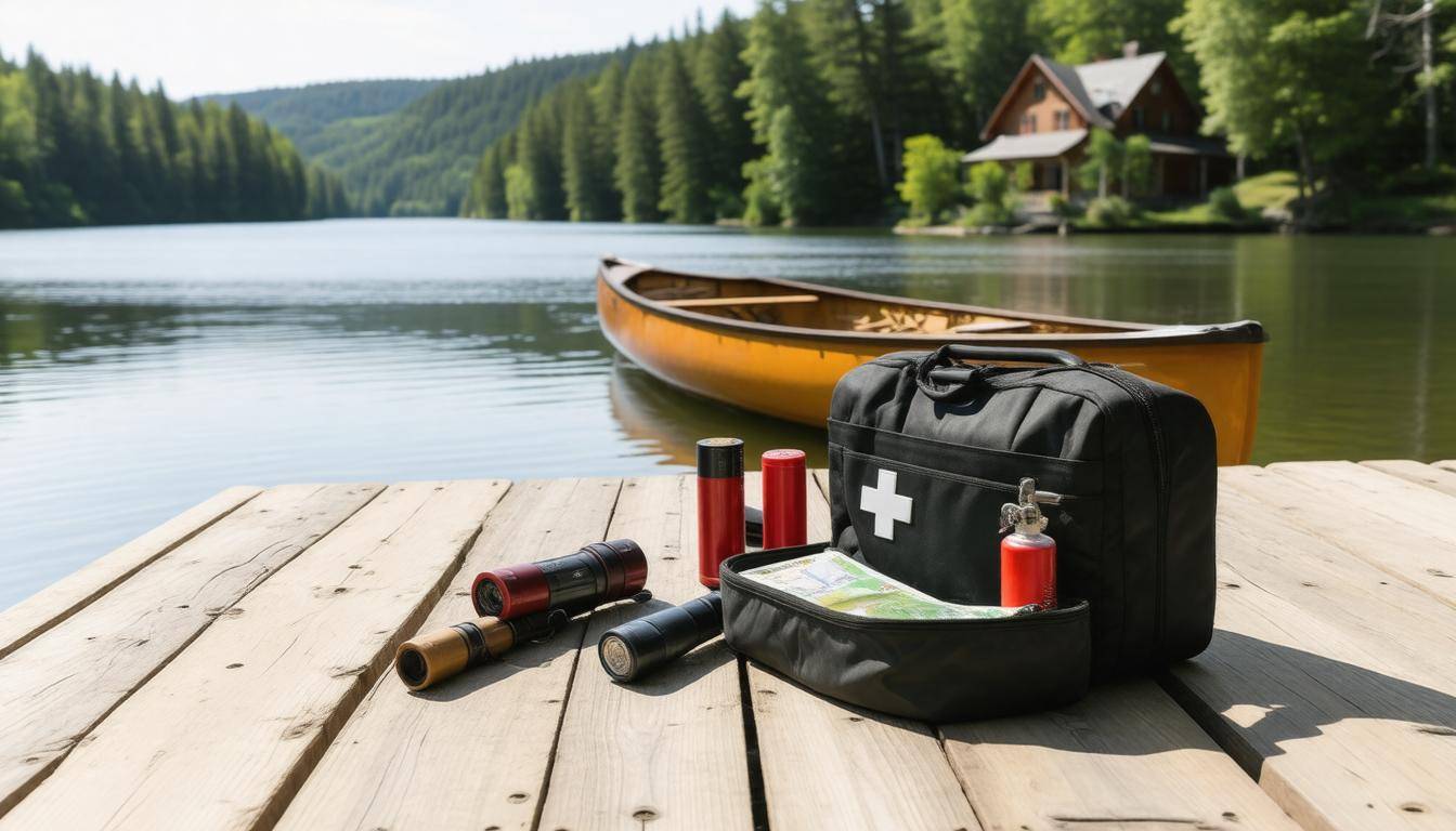 Emergency kit displayed outdoors