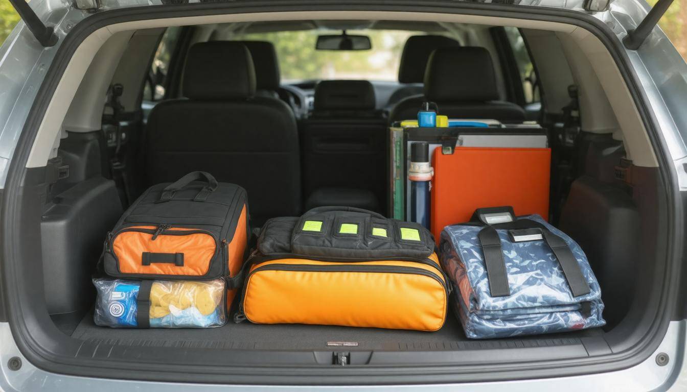 Emergency kit in trunk