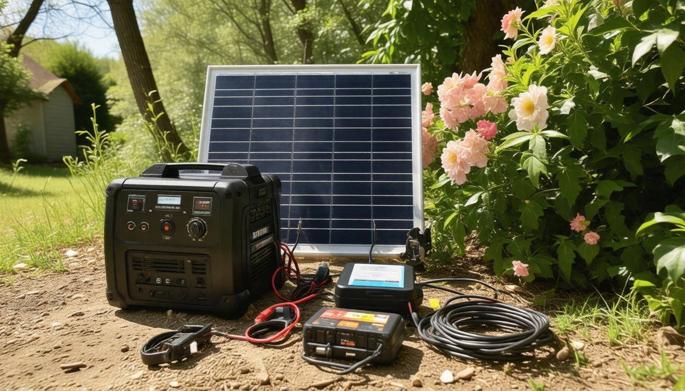 Emergency solar power setup