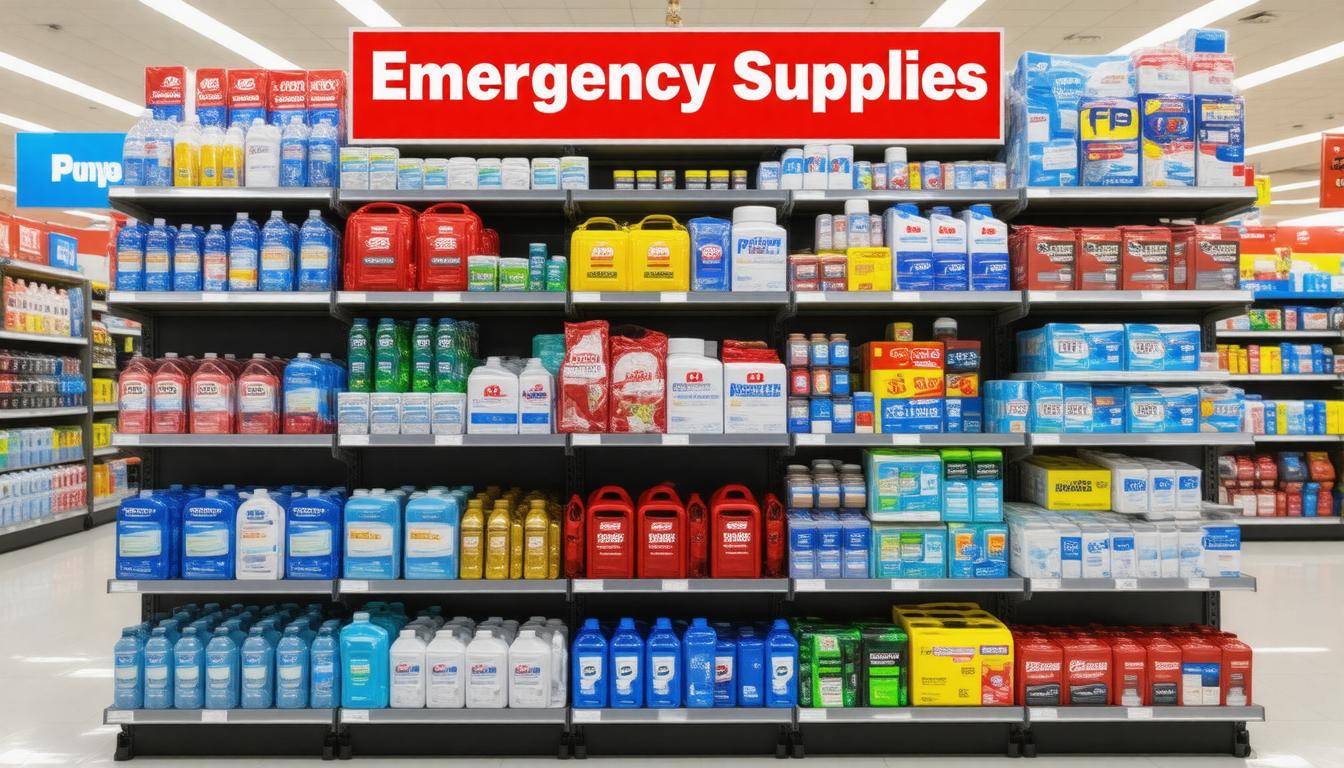 Emergency supplies display