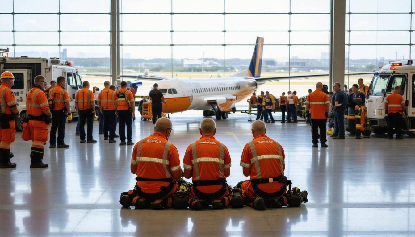 Emergency team at airport