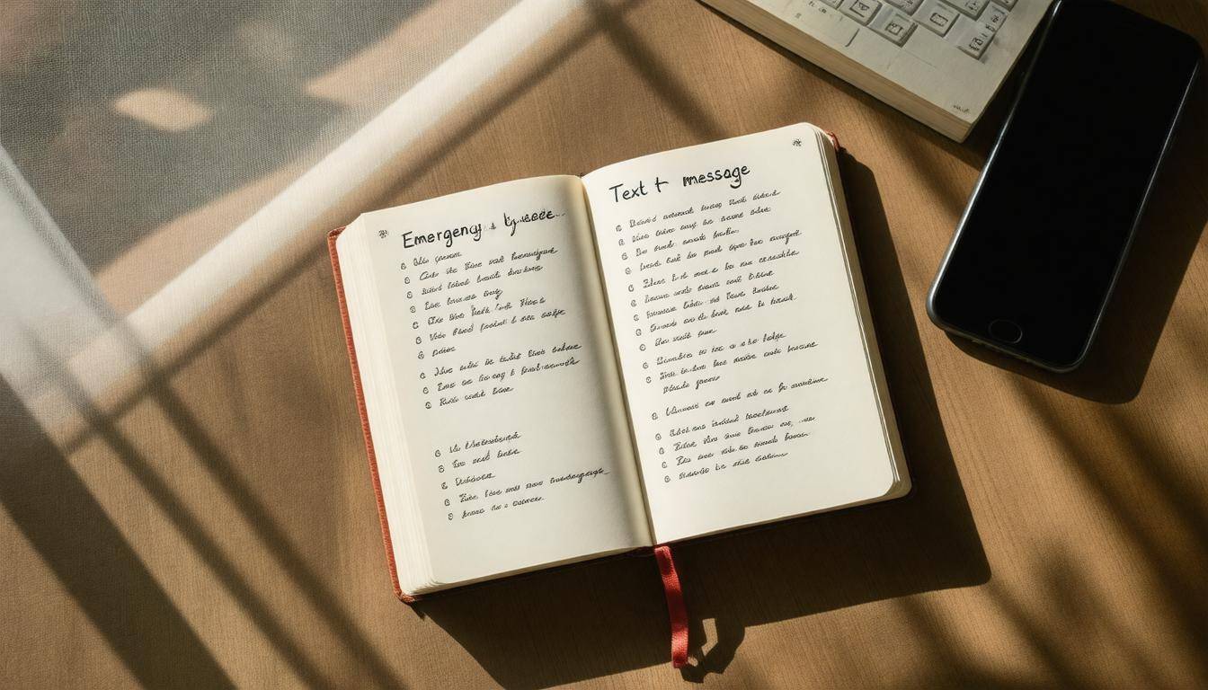 Emergency text templates