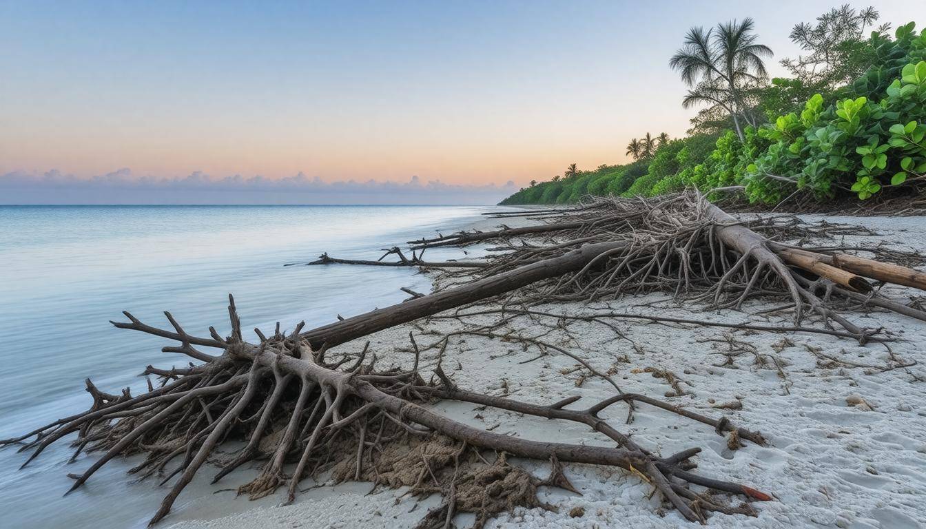 Eroded Ghana coastline