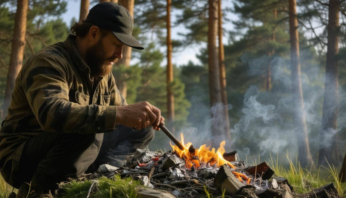 Ferro rod fire starting