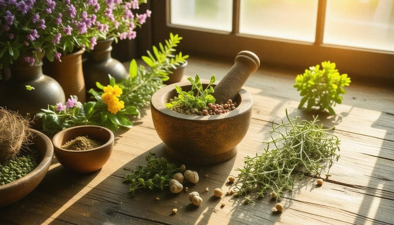 Herbal preparation scene
