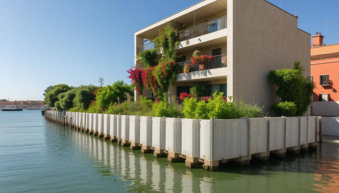 Home with flood barriers