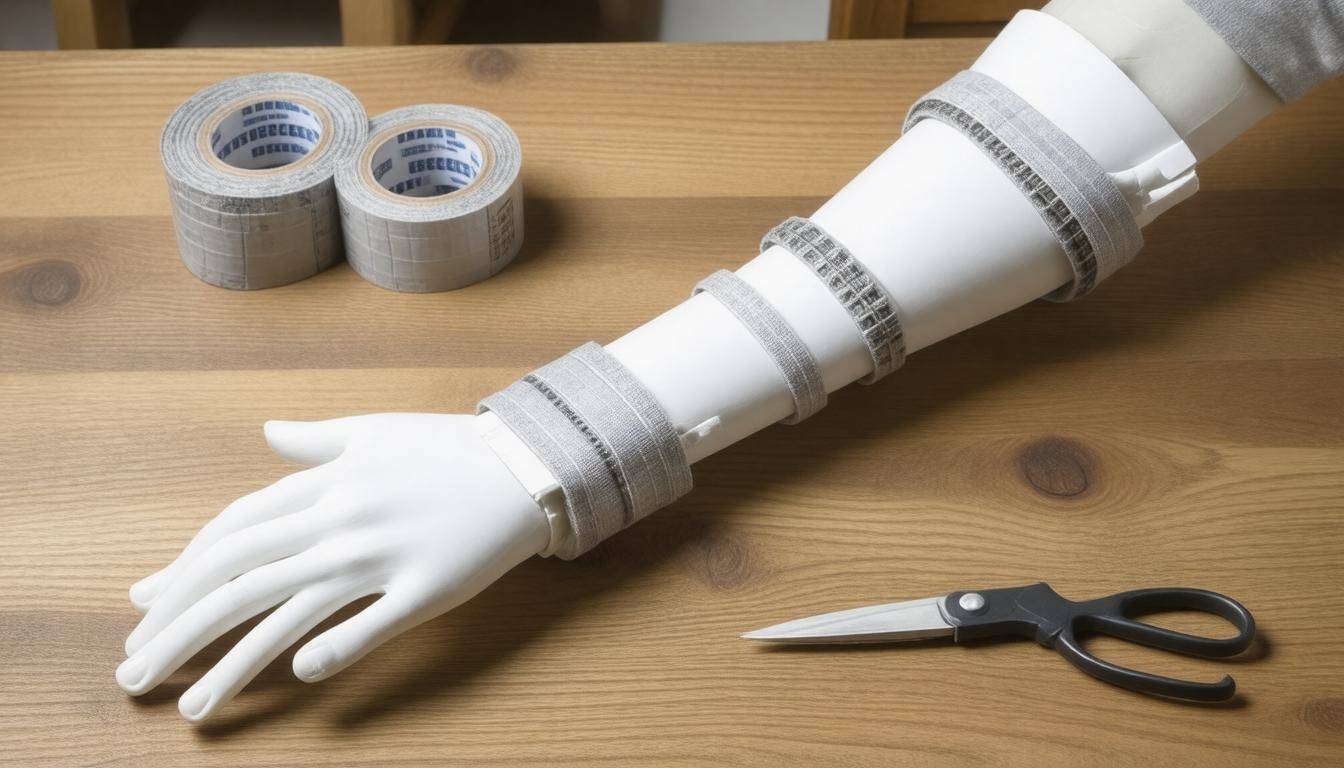 Makeshift splint setup