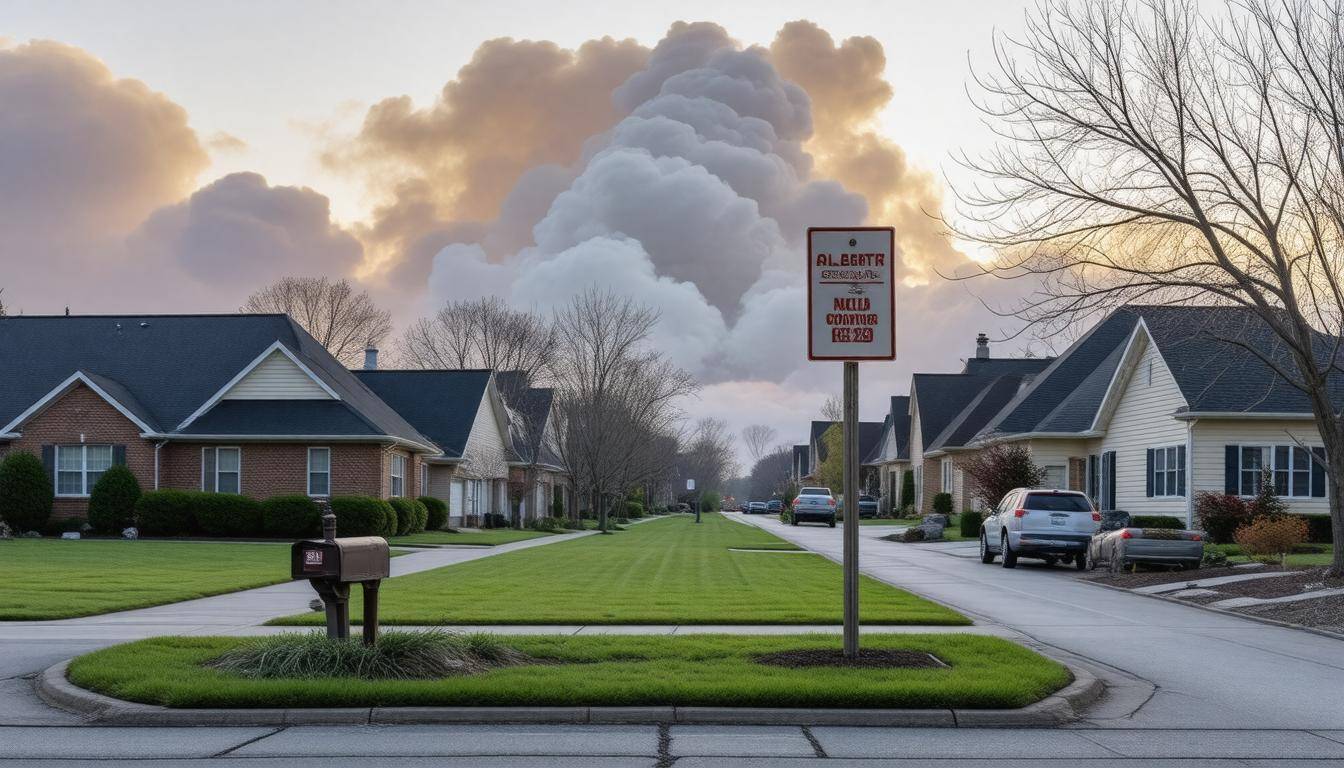 Ominous smoke evacuation scene
