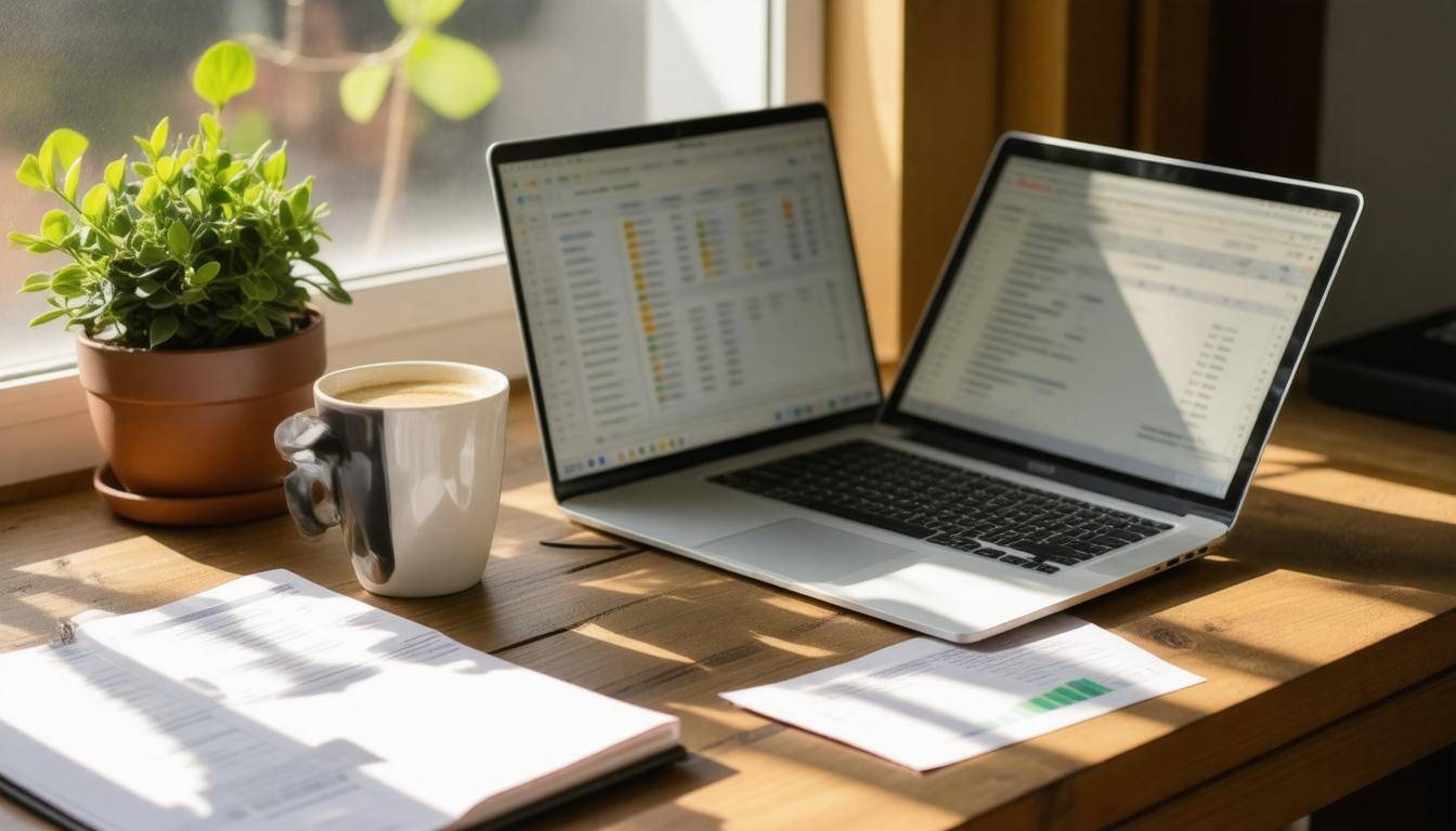 Organized financial workspace