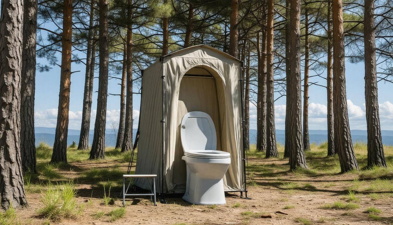 Portable toilet outdoors