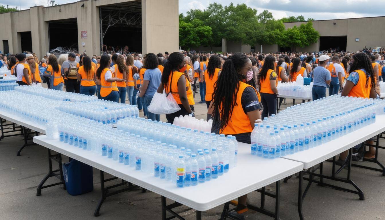Relief aid distribution center