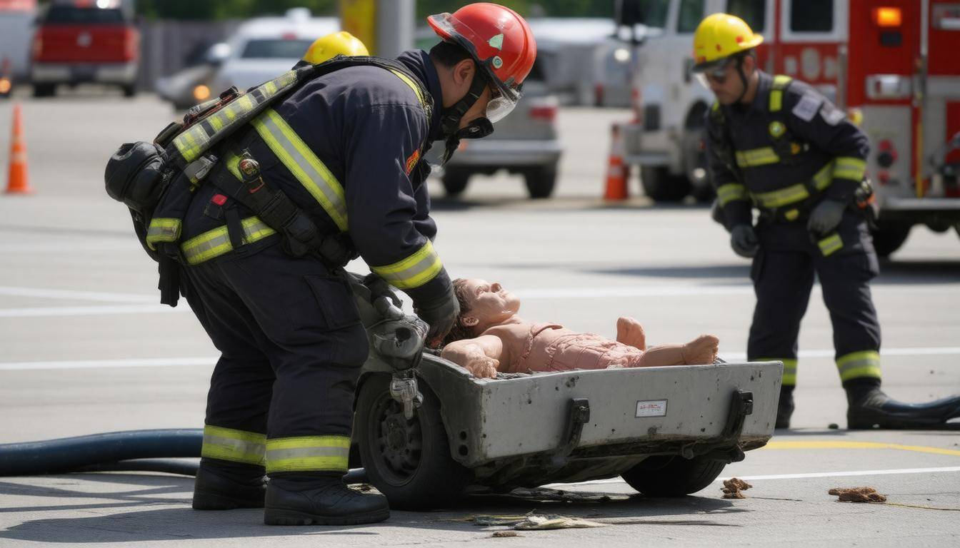 Rescue team in action