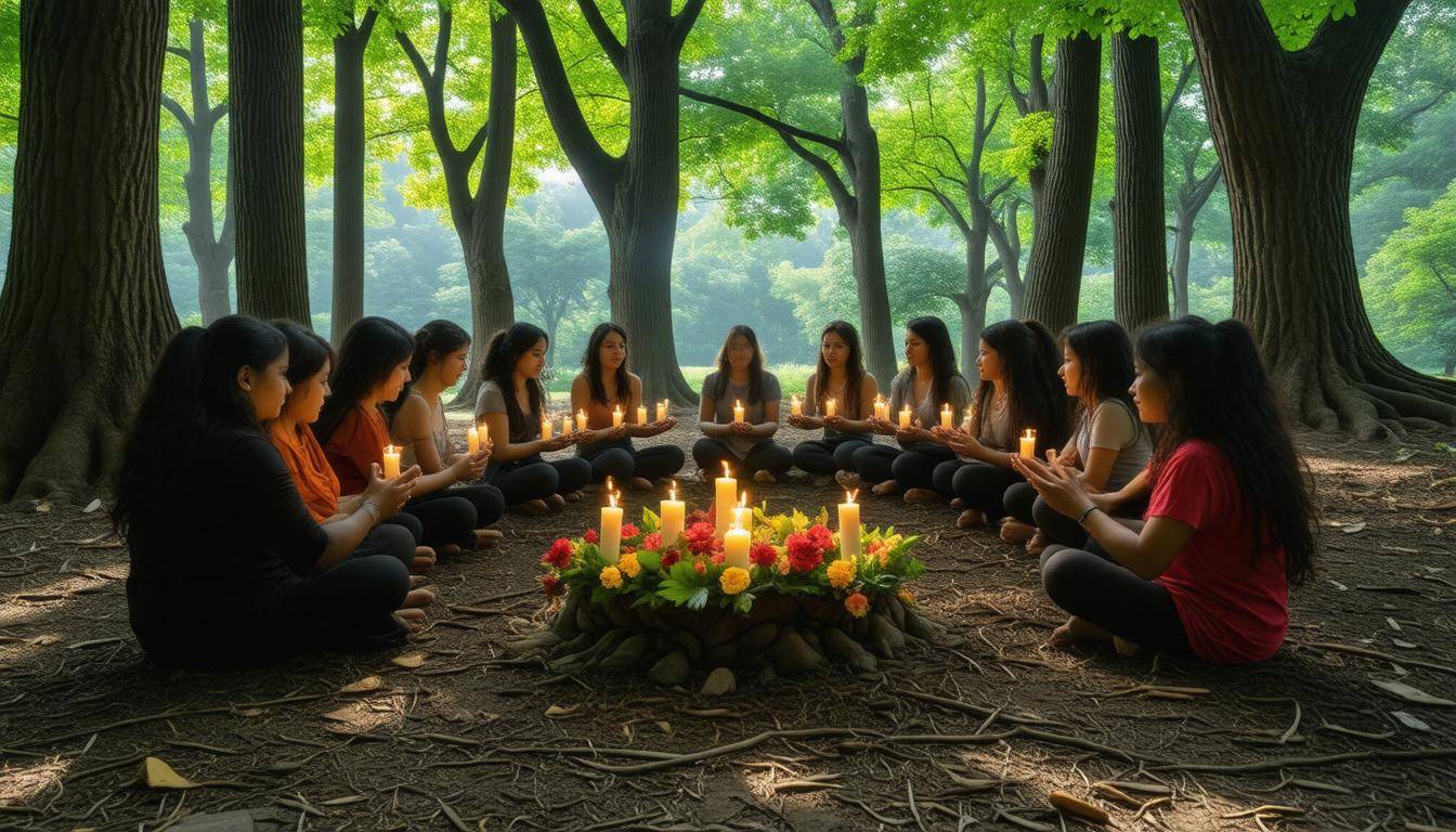 Serene ritual gathering