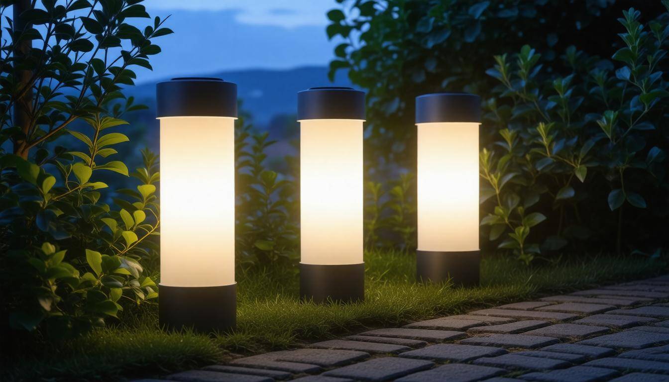 Solar lights in garden