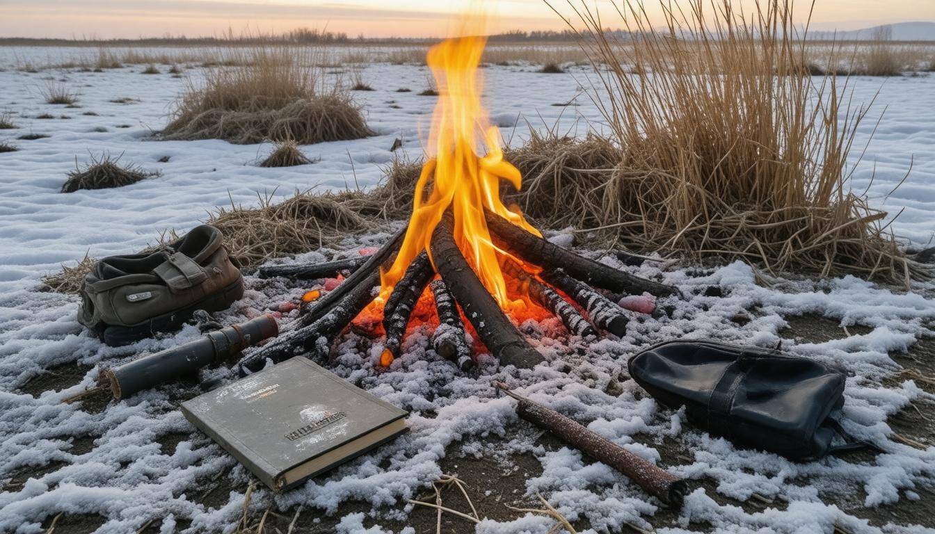 Survival fire in snow