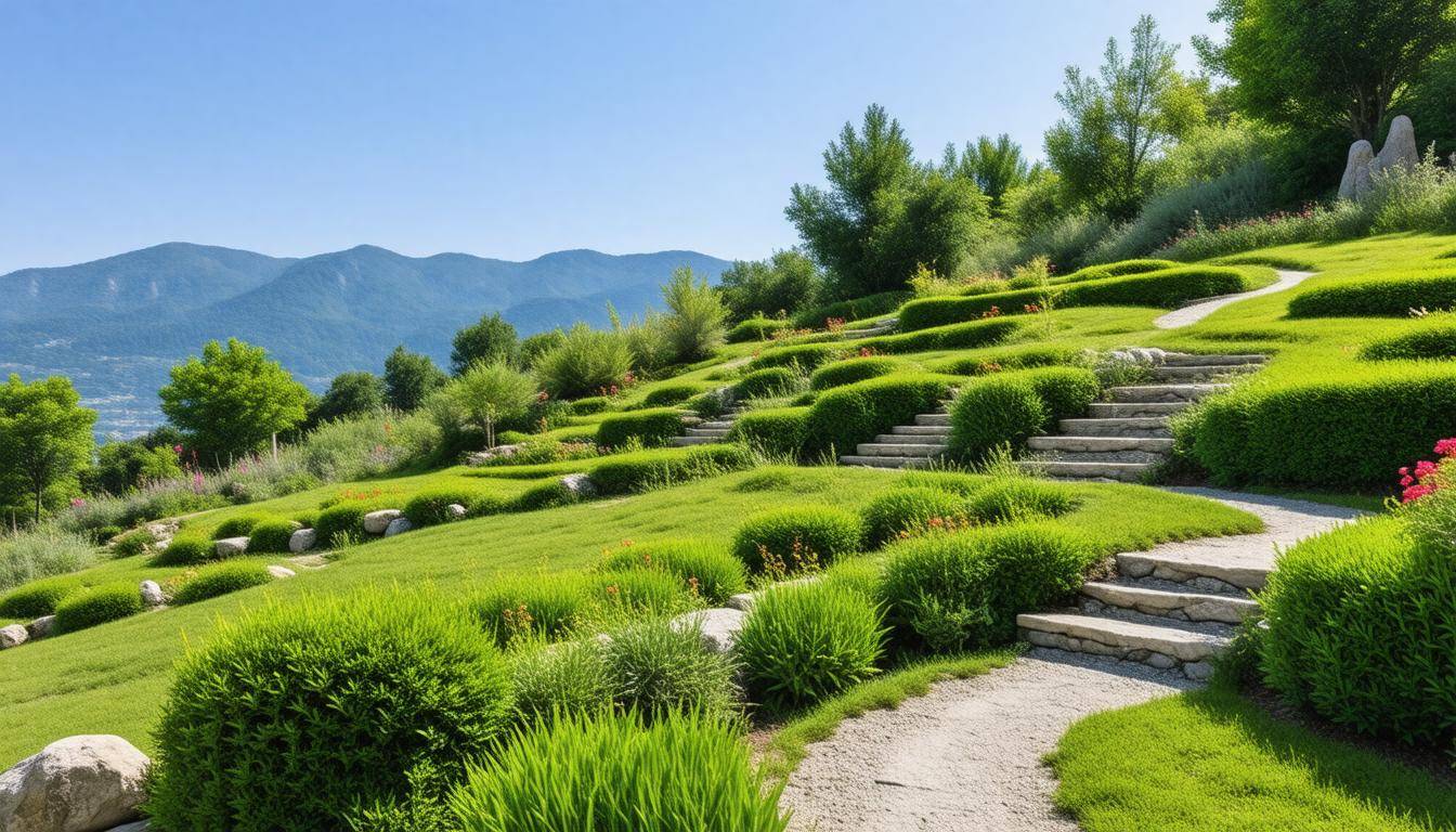 Terraced slope planting