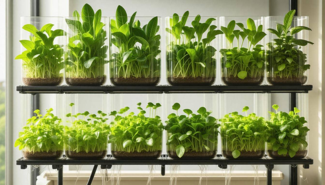 Thriving hydroponic garden