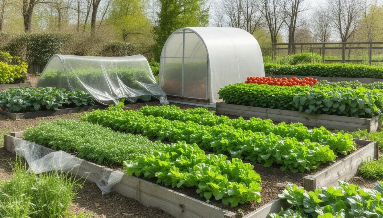 Thriving spring vegetable garden