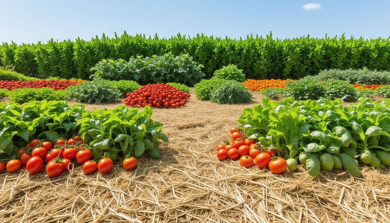 Vegetable garden with mulch