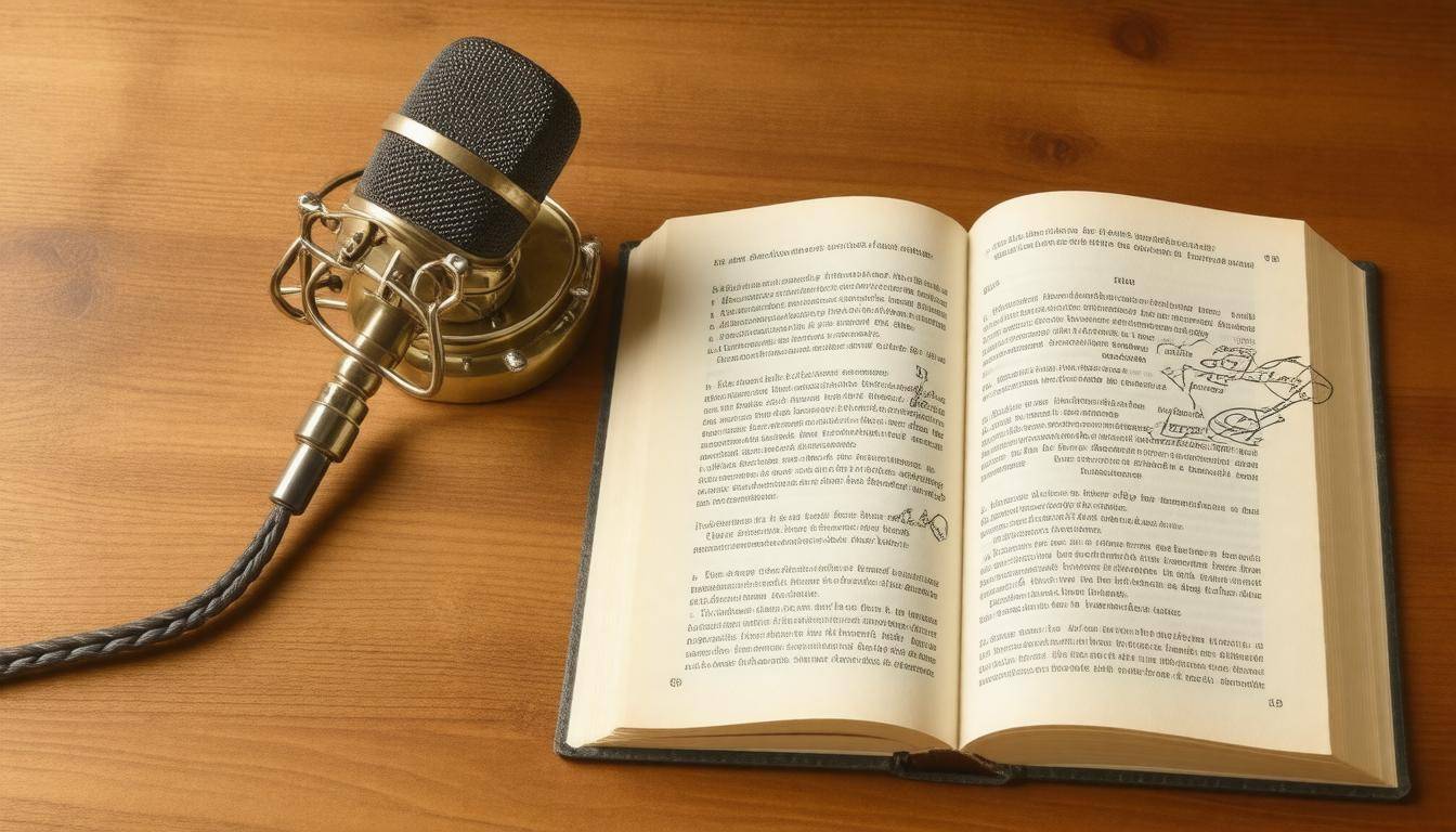 Vintage microphone and guidebook