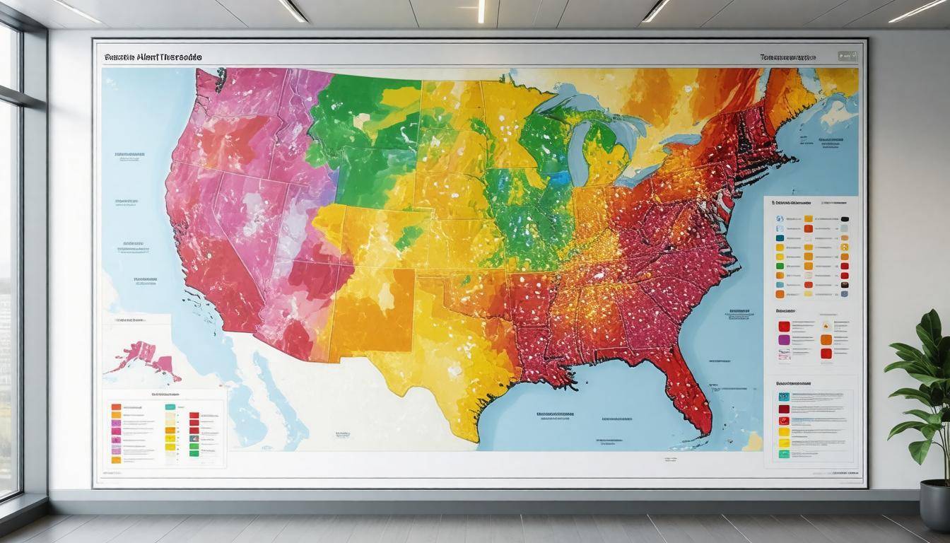 Weather alert thresholds map