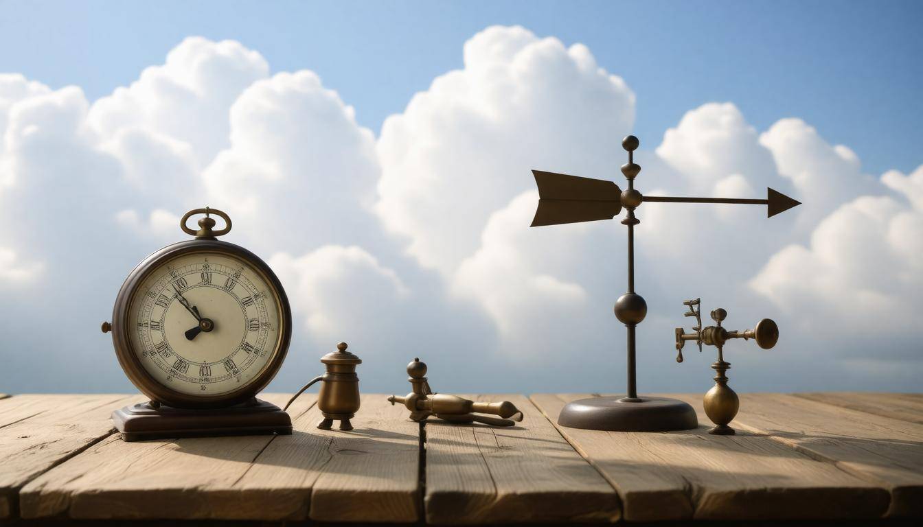 Weather tools on table